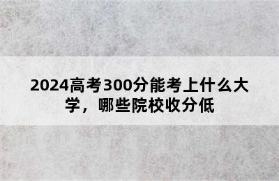 2024高考300分能考上什么大学，哪些院校收分低