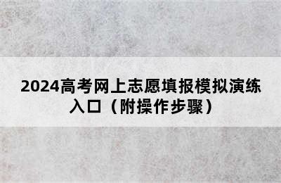 2024高考网上志愿填报模拟演练入口（附操作步骤）