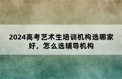 2024高考艺术生培训机构选哪家好，怎么选辅导机构