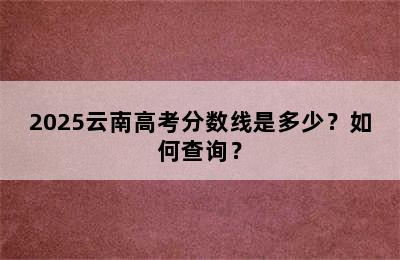 2025云南高考分数线是多少？如何查询？