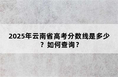 2025年云南省高考分数线是多少？如何查询？