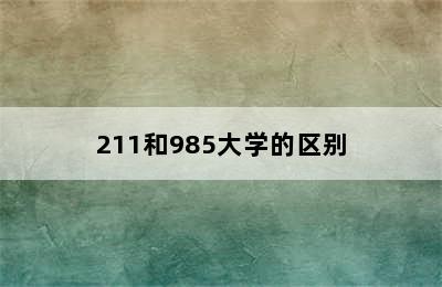 211和985大学的区别