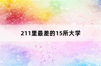 211里最差的15所大学