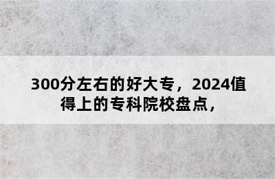 300分左右的好大专，2024值得上的专科院校盘点，