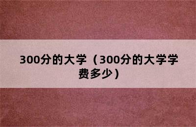 300分的大学（300分的大学学费多少）