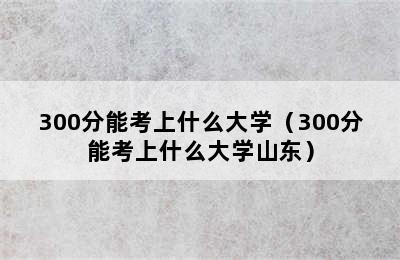 300分能考上什么大学（300分能考上什么大学山东）