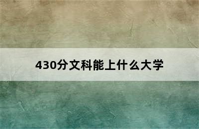 430分文科能上什么大学