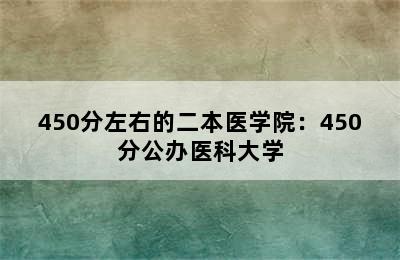 450分左右的二本医学院：450分公办医科大学