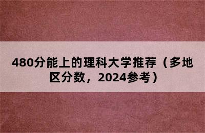 480分能上的理科大学推荐（多地区分数，2024参考）