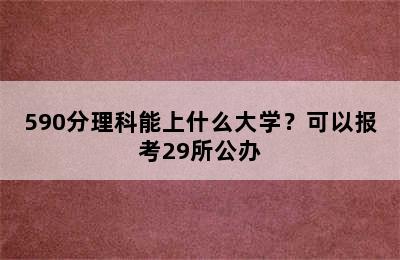 590分理科能上什么大学？可以报考29所公办