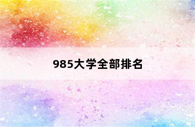 985大学全部排名