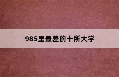 985里最差的十所大学