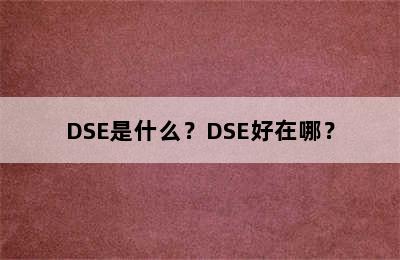 DSE是什么？DSE好在哪？