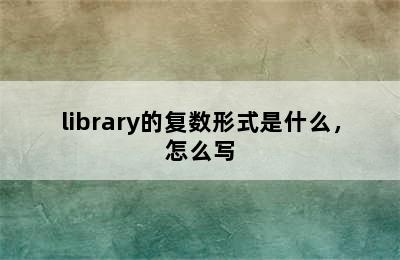 library的复数形式是什么，怎么写