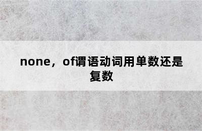 none，of谓语动词用单数还是复数