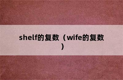 shelf的复数（wife的复数）