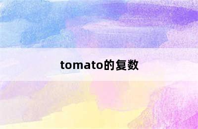 tomato的复数