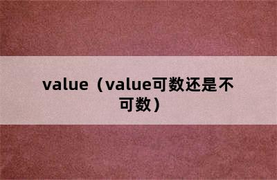 value（value可数还是不可数）