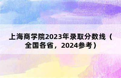 上海商学院2023年录取分数线（全国各省，2024参考）