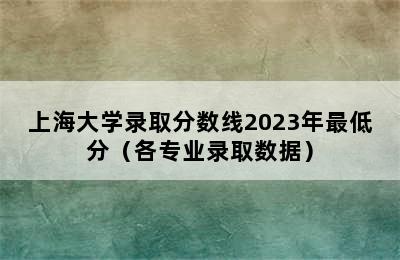 上海大学录取分数线2023年最低分（各专业录取数据）