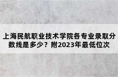 上海民航职业技术学院各专业录取分数线是多少？附2023年最低位次