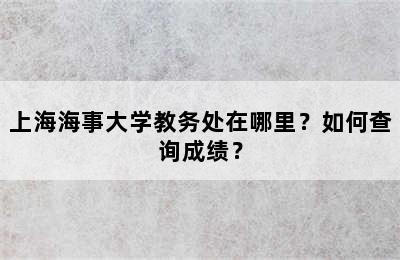 上海海事大学教务处在哪里？如何查询成绩？