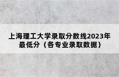 上海理工大学录取分数线2023年最低分（各专业录取数据）