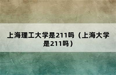 上海理工大学是211吗（上海大学是211吗）