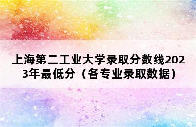 上海第二工业大学录取分数线2023年最低分（各专业录取数据）