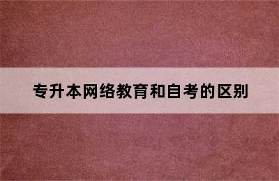 专升本网络教育和自考的区别