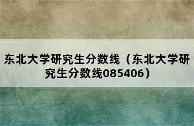 东北大学研究生分数线（东北大学研究生分数线085406）