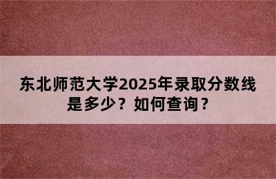 东北师范大学2025年录取分数线是多少？如何查询？