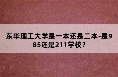 东华理工大学是一本还是二本-是985还是211学校？