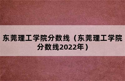 东莞理工学院分数线（东莞理工学院分数线2022年）