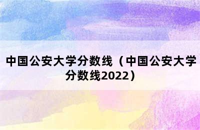 中国公安大学分数线（中国公安大学分数线2022）