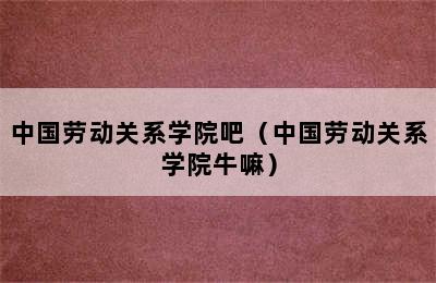 中国劳动关系学院吧（中国劳动关系学院牛嘛）