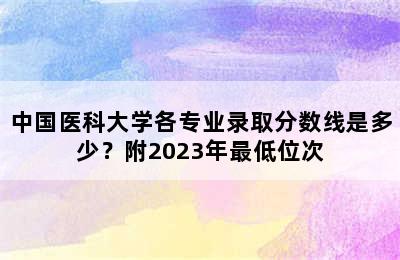 中国医科大学各专业录取分数线是多少？附2023年最低位次