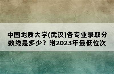 中国地质大学(武汉)各专业录取分数线是多少？附2023年最低位次