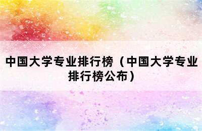 中国大学专业排行榜（中国大学专业排行榜公布）