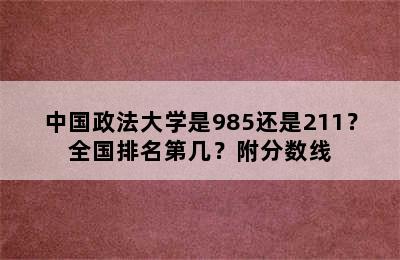 中国政法大学是985还是211？全国排名第几？附分数线