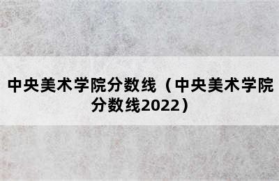 中央美术学院分数线（中央美术学院分数线2022）