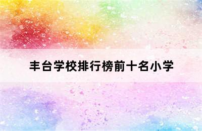 丰台学校排行榜前十名小学