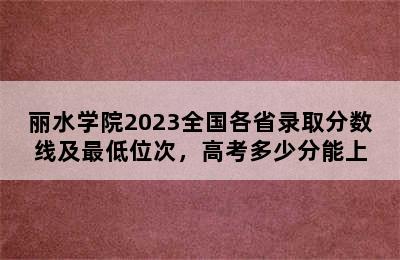 丽水学院2023全国各省录取分数线及最低位次，高考多少分能上