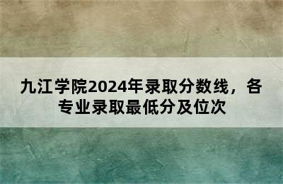 九江学院2024年录取分数线，各专业录取最低分及位次