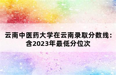 云南中医药大学在云南录取分数线：含2023年最低分位次