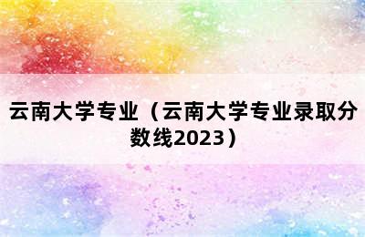 云南大学专业（云南大学专业录取分数线2023）