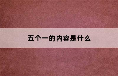 五个一的内容是什么