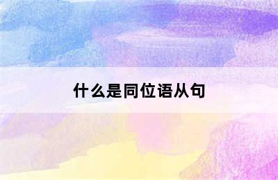 什么是同位语从句