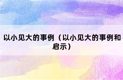 以小见大的事例（以小见大的事例和启示）