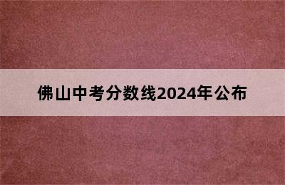 佛山中考分数线2024年公布